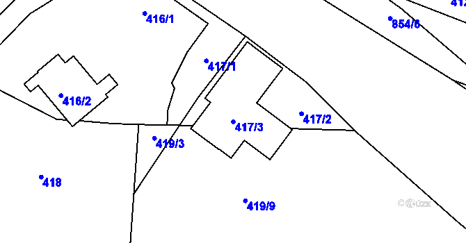 Parcela st. 417/3 v KÚ Klokoty, Katastrální mapa