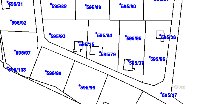 Parcela st. 595/79 v KÚ Klokoty, Katastrální mapa