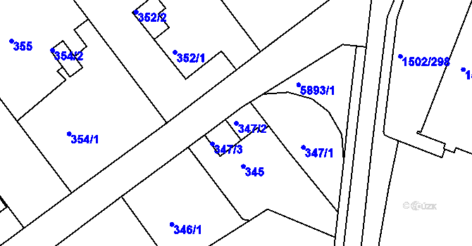 Parcela st. 347/2 v KÚ Klokoty, Katastrální mapa