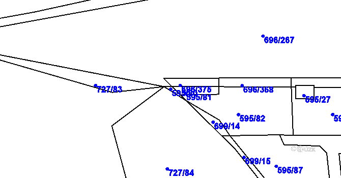 Parcela st. 595/80 v KÚ Klokoty, Katastrální mapa