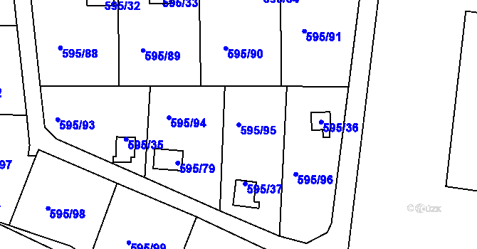 Parcela st. 595/95 v KÚ Klokoty, Katastrální mapa