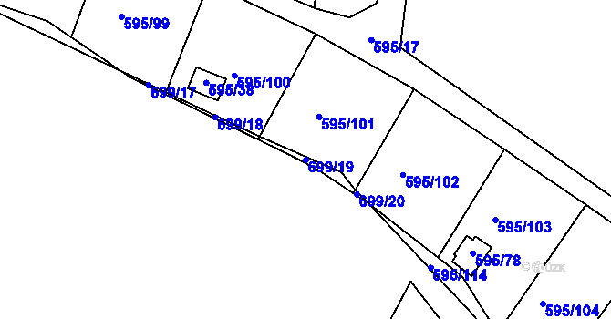 Parcela st. 699/19 v KÚ Klokoty, Katastrální mapa