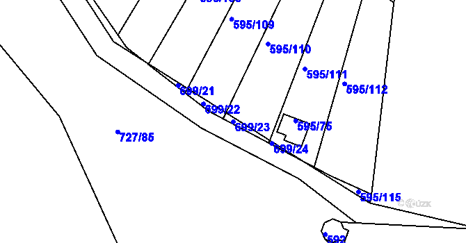 Parcela st. 699/23 v KÚ Klokoty, Katastrální mapa