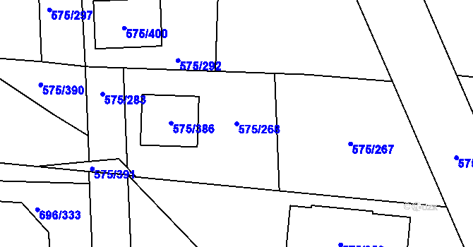 Parcela st. 575/268 v KÚ Klokoty, Katastrální mapa