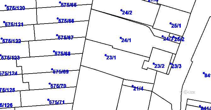 Parcela st. 23/1 v KÚ Klokoty, Katastrální mapa
