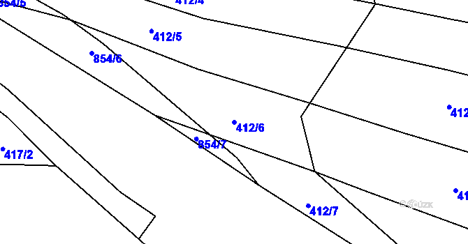 Parcela st. 412/6 v KÚ Klokoty, Katastrální mapa