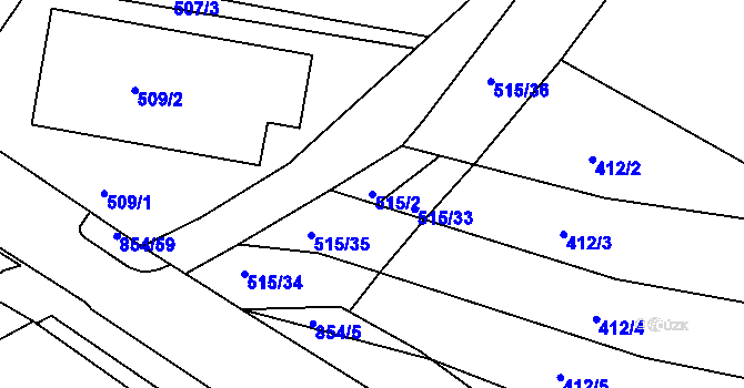 Parcela st. 515/2 v KÚ Klokoty, Katastrální mapa
