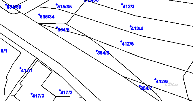 Parcela st. 854/6 v KÚ Klokoty, Katastrální mapa
