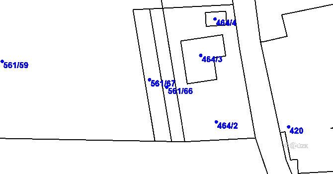Parcela st. 561/66 v KÚ Klokoty, Katastrální mapa