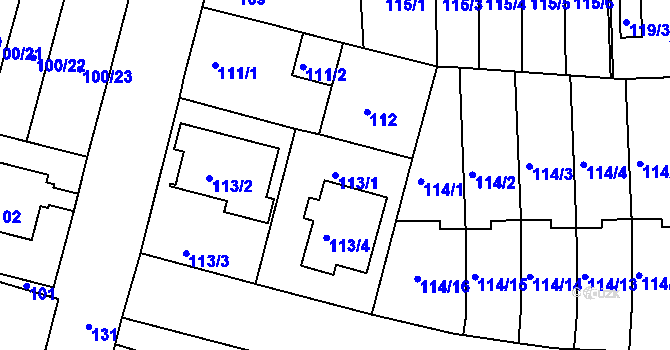 Parcela st. 113/1 v KÚ Klokoty, Katastrální mapa