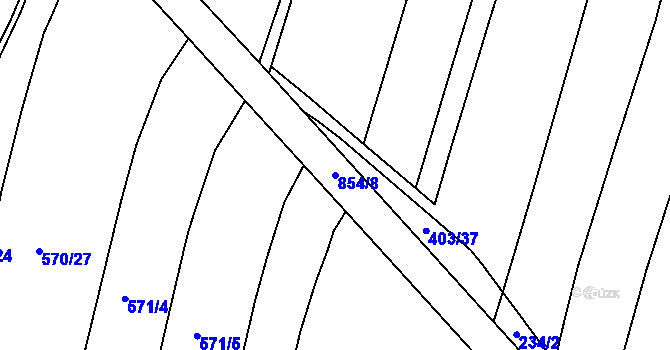 Parcela st. 854/8 v KÚ Klokoty, Katastrální mapa