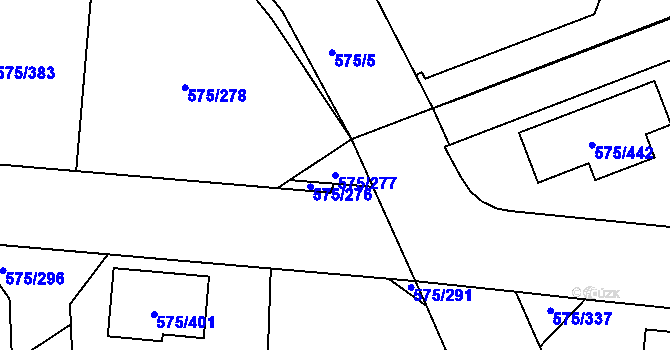 Parcela st. 575/277 v KÚ Klokoty, Katastrální mapa