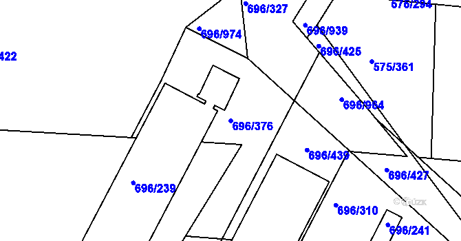 Parcela st. 696/376 v KÚ Klokoty, Katastrální mapa