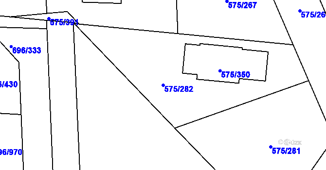 Parcela st. 575/282 v KÚ Klokoty, Katastrální mapa