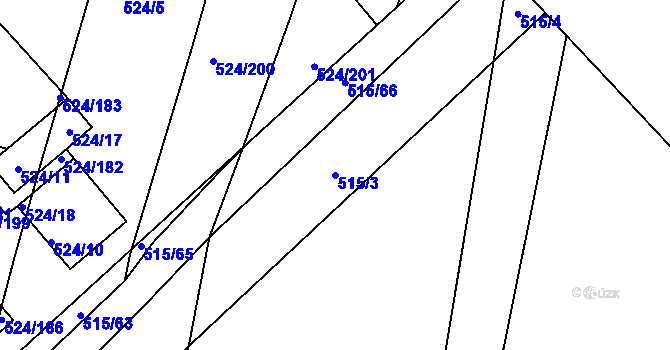 Parcela st. 515/3 v KÚ Klokoty, Katastrální mapa