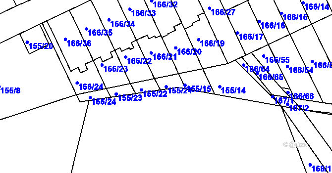 Parcela st. 155/21 v KÚ Klokoty, Katastrální mapa