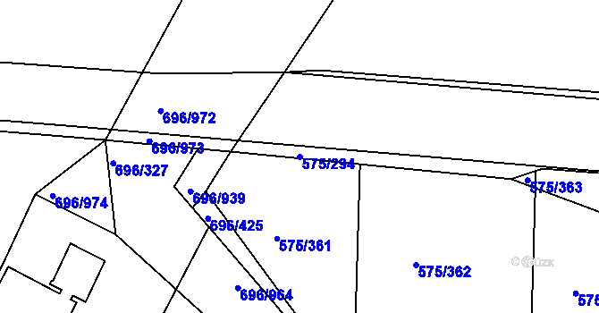 Parcela st. 575/294 v KÚ Klokoty, Katastrální mapa