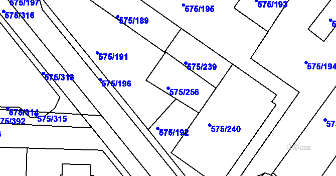 Parcela st. 575/256 v KÚ Klokoty, Katastrální mapa