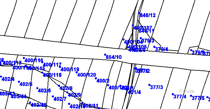 Parcela st. 854/10 v KÚ Klokoty, Katastrální mapa