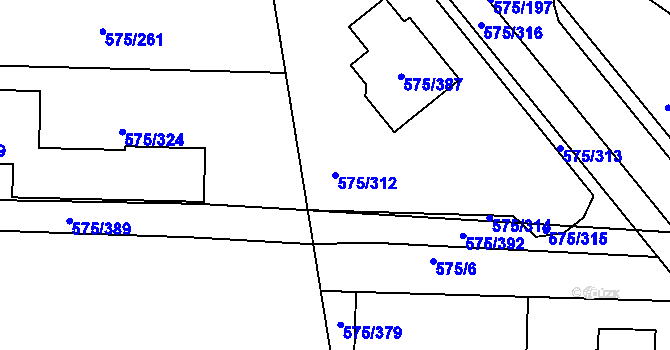 Parcela st. 575/312 v KÚ Klokoty, Katastrální mapa