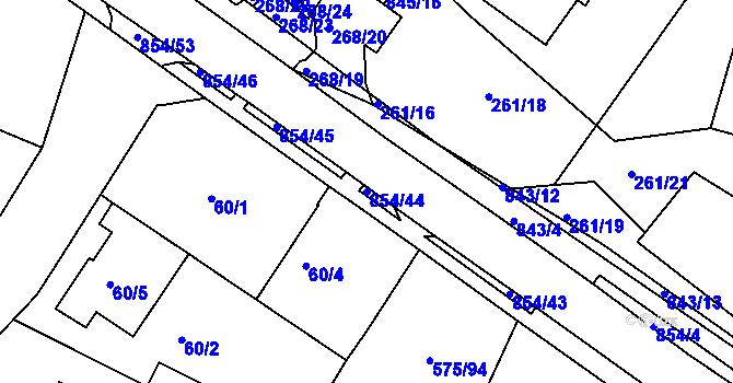 Parcela st. 854/44 v KÚ Klokoty, Katastrální mapa