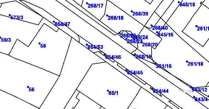 Parcela st. 854/46 v KÚ Klokoty, Katastrální mapa