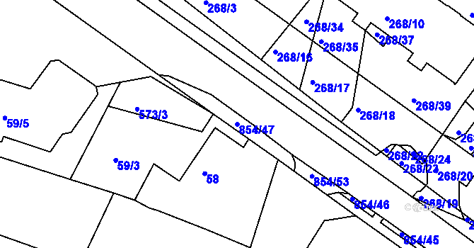 Parcela st. 854/47 v KÚ Klokoty, Katastrální mapa