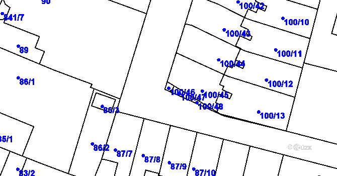 Parcela st. 100/46 v KÚ Klokoty, Katastrální mapa