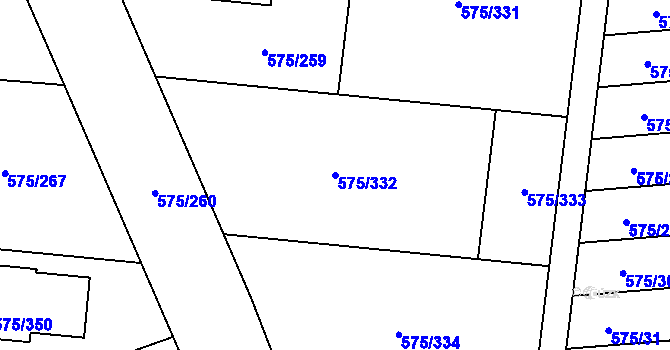Parcela st. 575/332 v KÚ Klokoty, Katastrální mapa