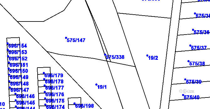 Parcela st. 575/338 v KÚ Klokoty, Katastrální mapa