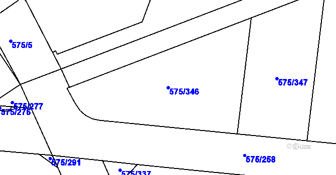 Parcela st. 575/346 v KÚ Klokoty, Katastrální mapa