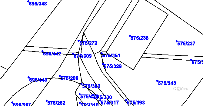 Parcela st. 575/351 v KÚ Klokoty, Katastrální mapa