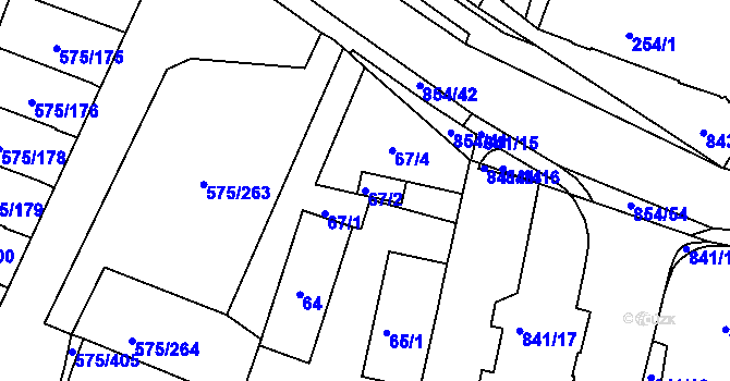 Parcela st. 67/2 v KÚ Klokoty, Katastrální mapa