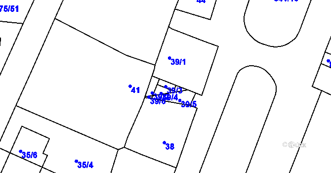 Parcela st. 39/3 v KÚ Klokoty, Katastrální mapa