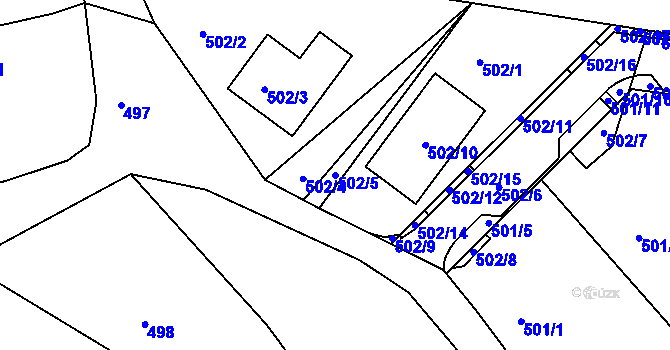Parcela st. 502/5 v KÚ Klokoty, Katastrální mapa