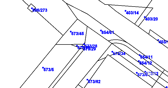 Parcela st. 573/28 v KÚ Klokoty, Katastrální mapa