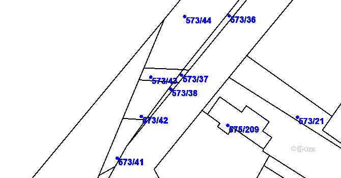 Parcela st. 573/38 v KÚ Klokoty, Katastrální mapa