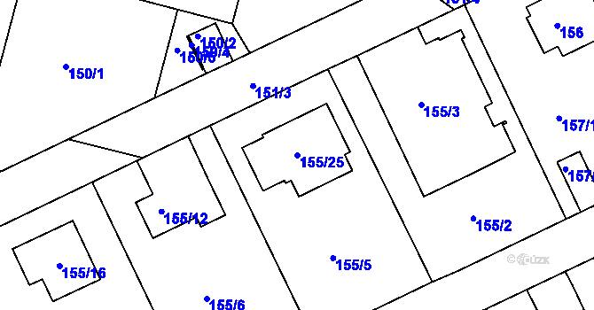 Parcela st. 155/25 v KÚ Klokoty, Katastrální mapa