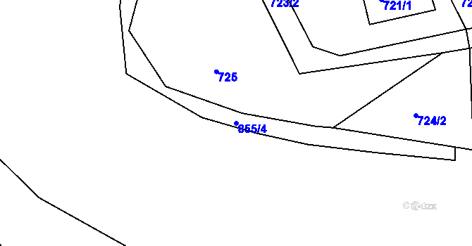Parcela st. 855/4 v KÚ Klokoty, Katastrální mapa