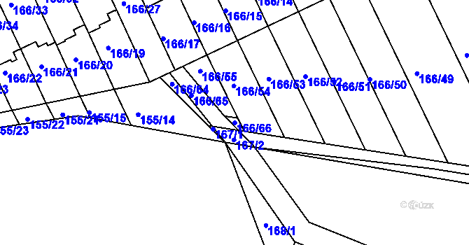 Parcela st. 166/66 v KÚ Klokoty, Katastrální mapa