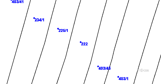 Parcela st. 222 v KÚ Klokoty, Katastrální mapa