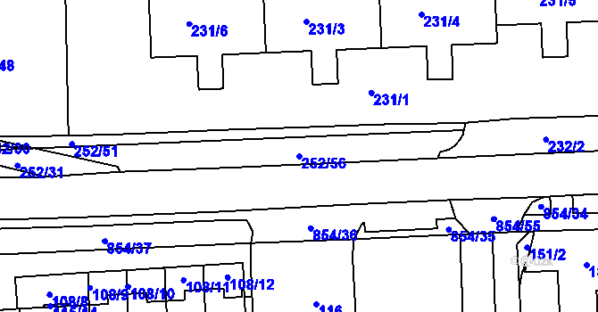 Parcela st. 252/56 v KÚ Klokoty, Katastrální mapa
