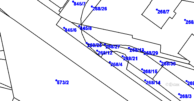 Parcela st. 268/12 v KÚ Klokoty, Katastrální mapa