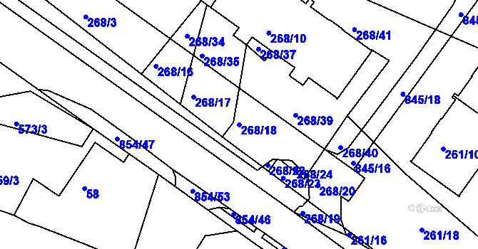 Parcela st. 268/18 v KÚ Klokoty, Katastrální mapa