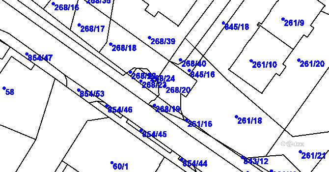 Parcela st. 268/20 v KÚ Klokoty, Katastrální mapa
