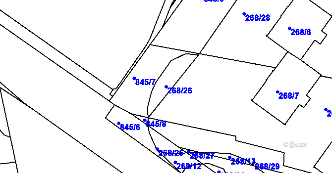 Parcela st. 268/26 v KÚ Klokoty, Katastrální mapa