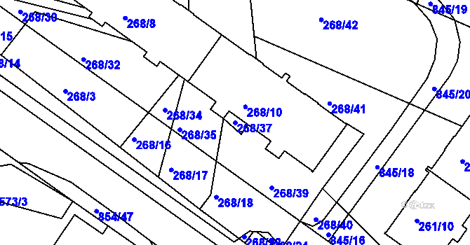 Parcela st. 268/37 v KÚ Klokoty, Katastrální mapa
