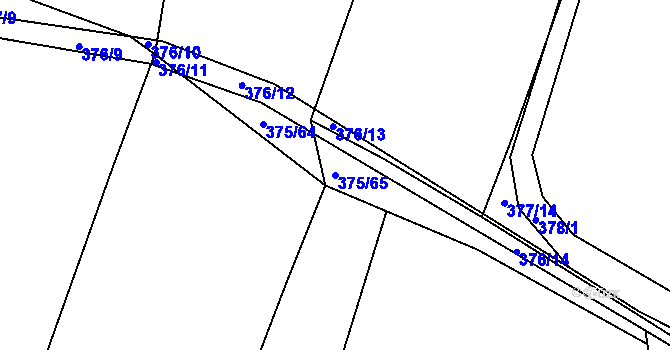 Parcela st. 375/65 v KÚ Klokoty, Katastrální mapa