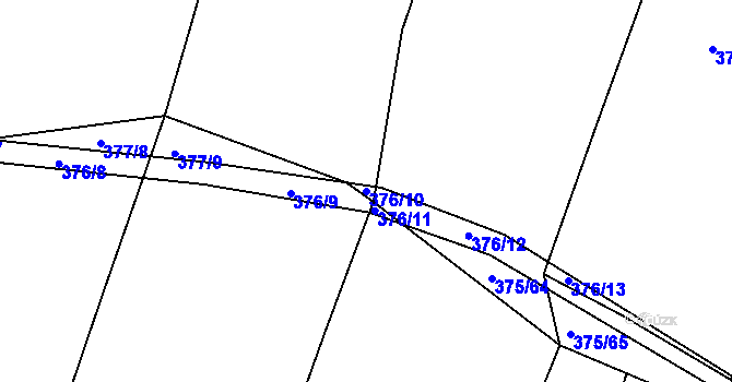 Parcela st. 376/10 v KÚ Klokoty, Katastrální mapa