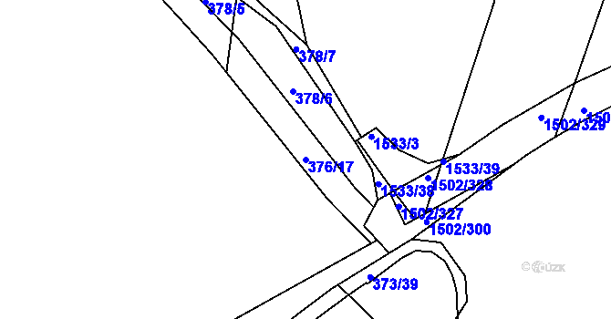 Parcela st. 376/17 v KÚ Klokoty, Katastrální mapa